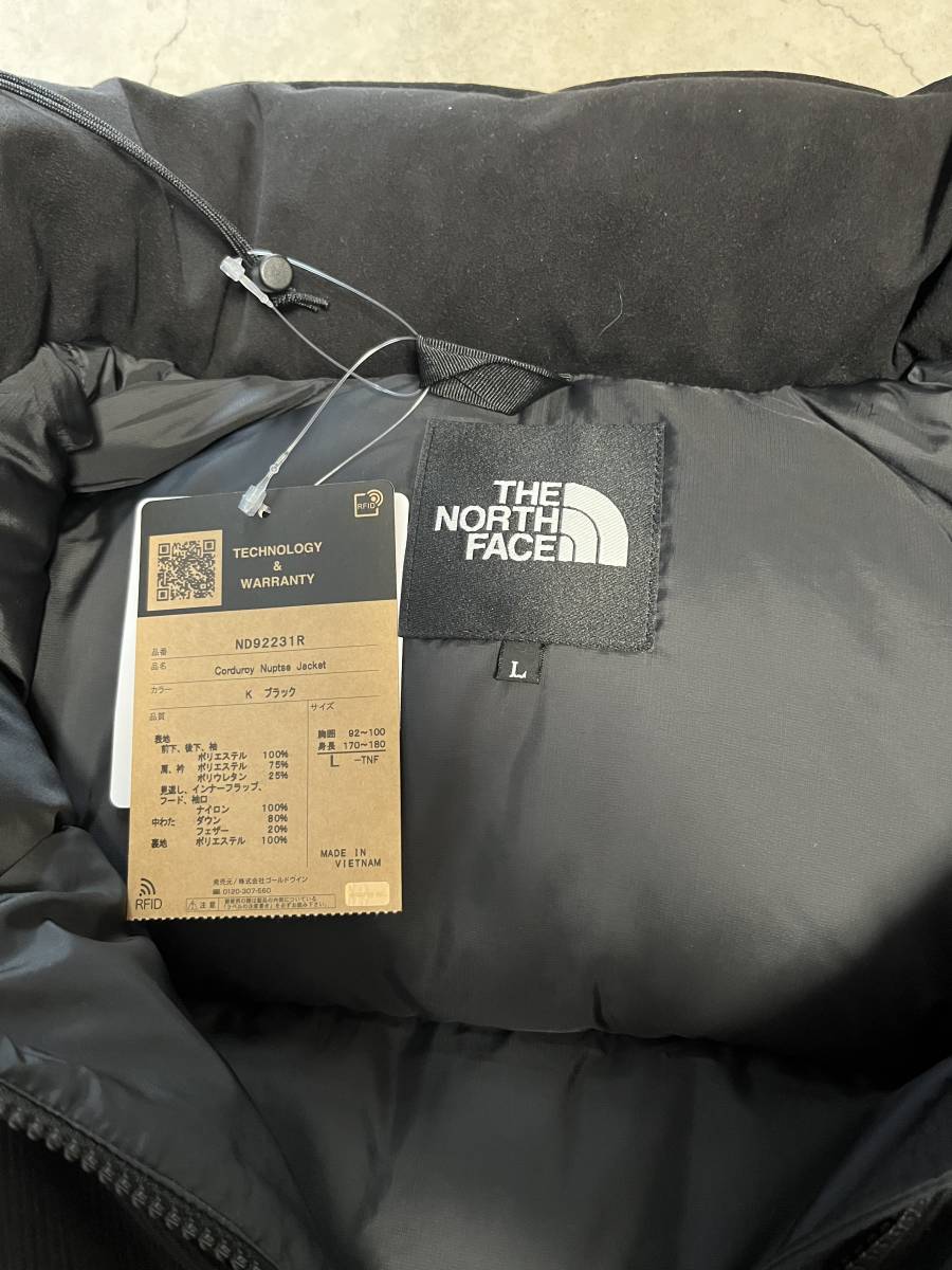 L)限定品 未使用 THE NORTH FACE Corduroy Nuptse Jacket Black L)限定品 未使用 THE NORTH FACE Corduroy Nuptse Jacket Black