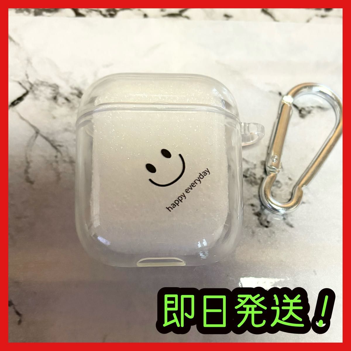 Airpods ケース 第2世代  スマイル ニコちゃん デザイン クリア 透明 