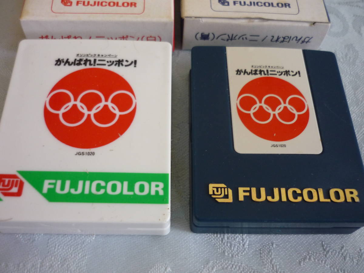 新品★２個セット　FUJICOLOR　フジカラー　東京オリンピック　がんばれ！ニッポン！　マグネット　1964年　箱有り_画像2