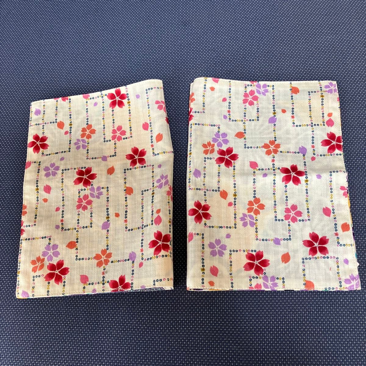 ハンドメイド　カフェマット　２枚　和柄　桜　ランチョンマット