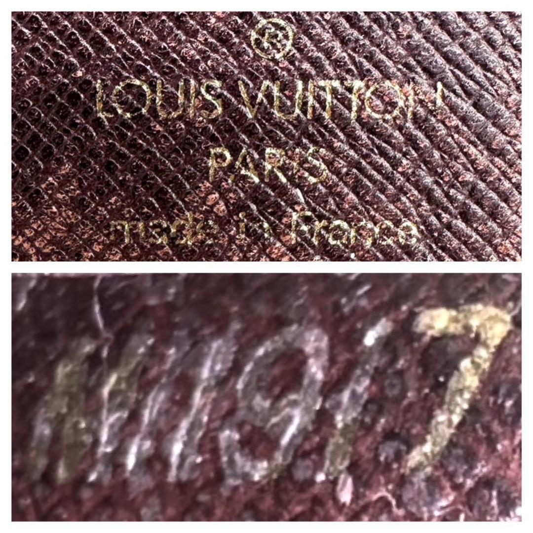 希少色 Louis Vuitton ルイヴィトン 折り財布 タイガ レザーの画像10
