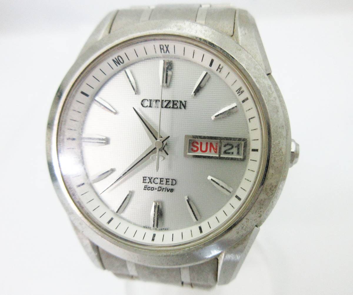 C2【電波ソーラー腕時計】シチズン エクシード エコドライブ★H10B-T015620★CITIZEN EXCEED★ラジオコントール★メンズ腕時計★動作品★_画像2