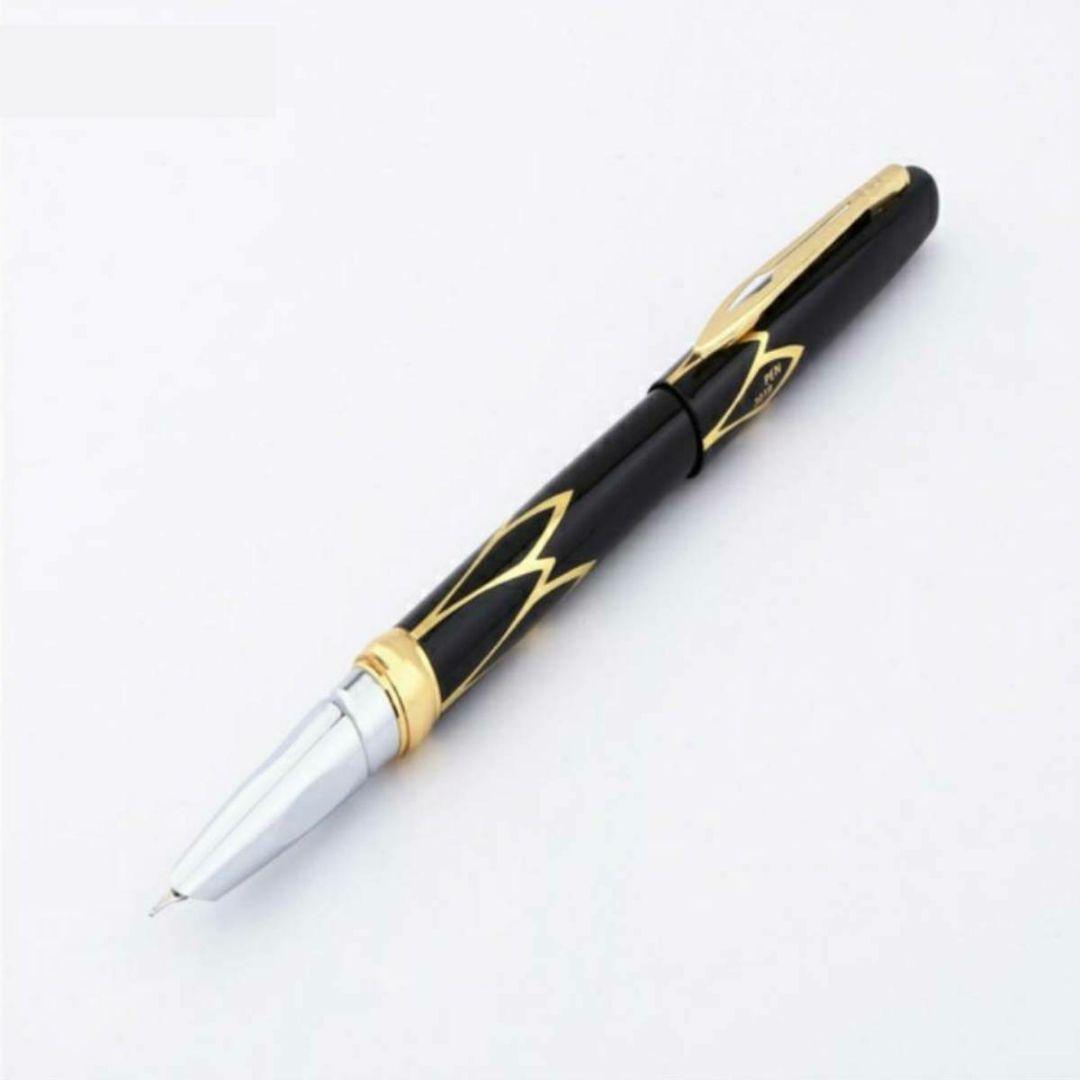 新品 未使用　激渋　万年筆　筆記用具　憧れ　ペン　黒　ブラック　金　ゴールド　デザイン　サイズ;140mm 重量;30g　書きやすい_画像4
