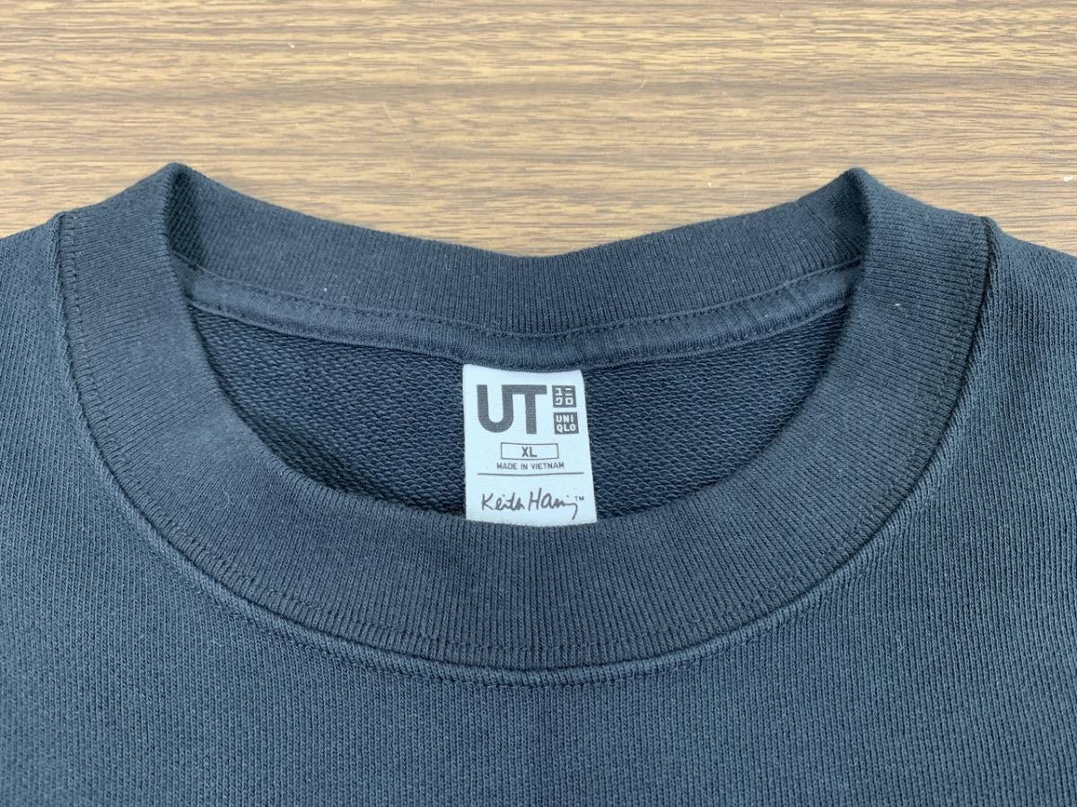 ☆11914-54 ユニクロ/UNIQLO キース・へリング 1stエキシビジョン スウェットシャツ メンズ XLサイズ ブラック 341-446370☆_画像3