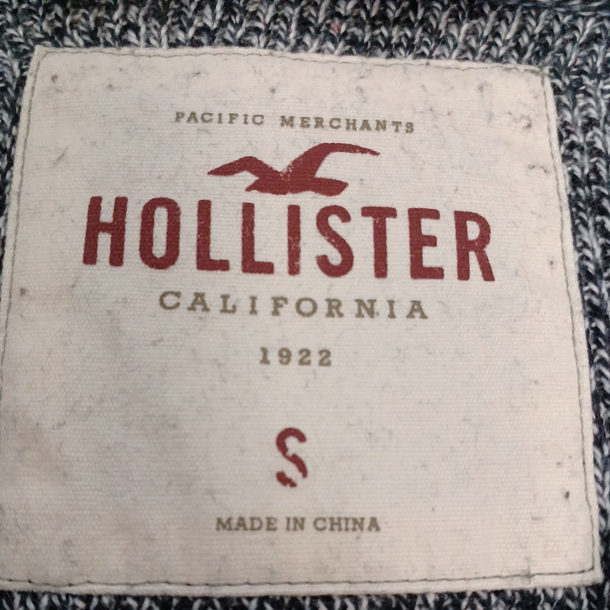 zal-91♪US古着ホリスターHOLLISTERニットロングカーディガンメンズ★グレーUS-S(日本サイズL-XL)_画像7