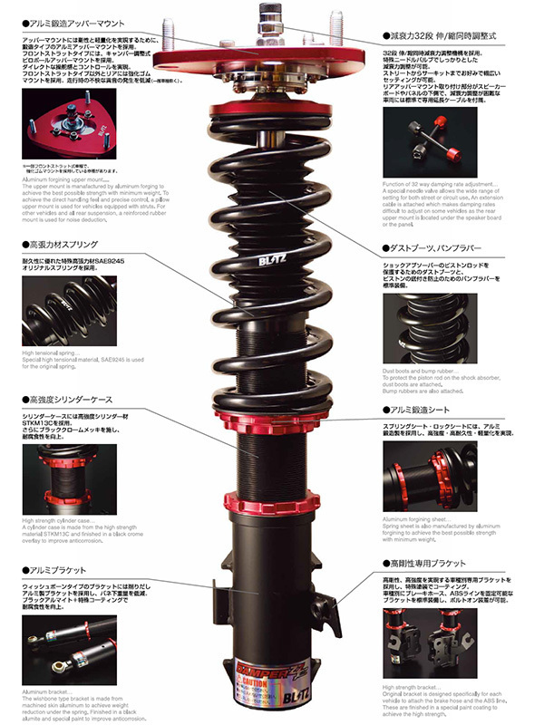 BLITZ ブリッツ フルタップ車高調 DAMPER ZZ-R 92494 ハスラー ワゴンR スペーシア ダンパー 4959094924944_画像3