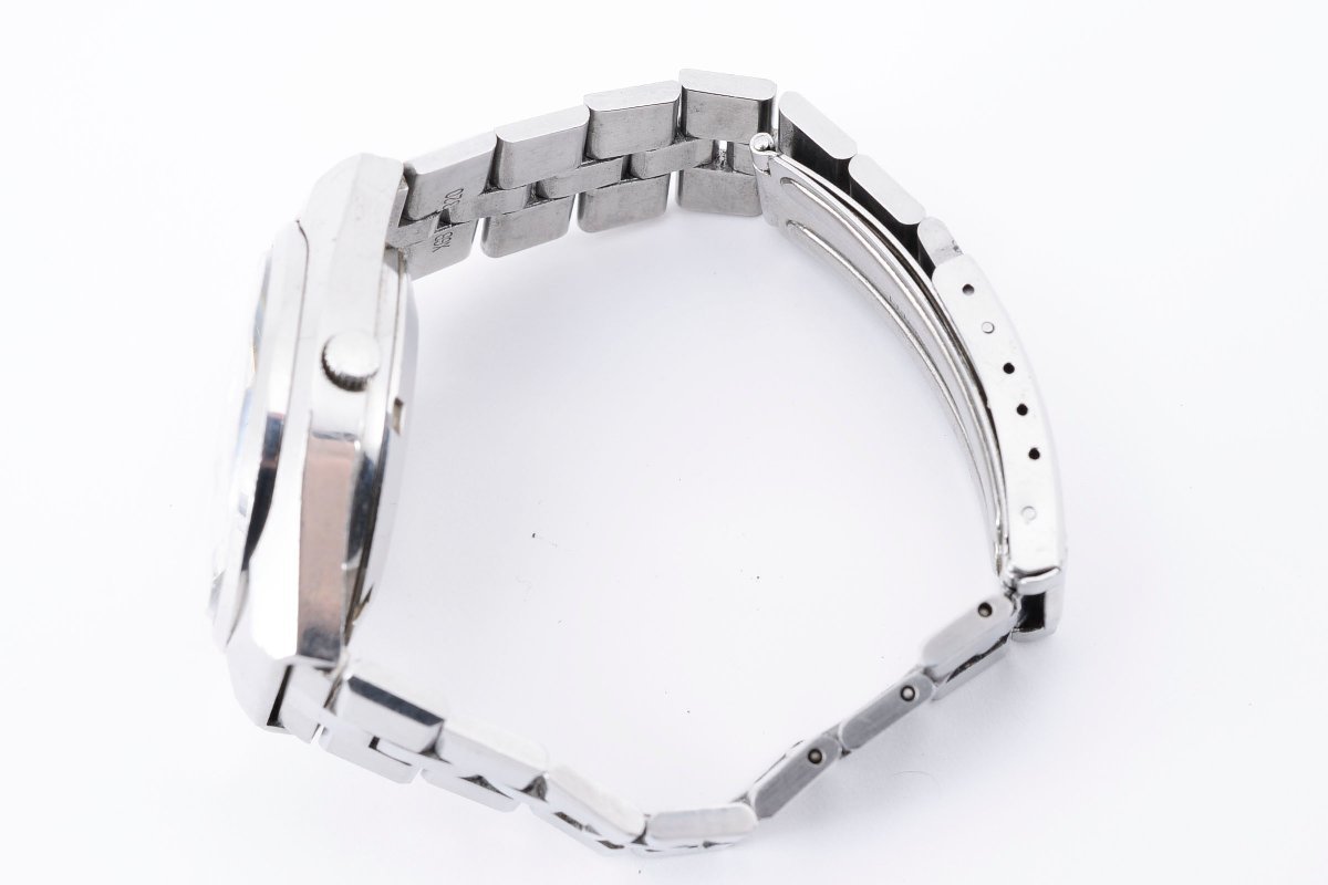 セイコー エルニックス 電磁テンプ式 デイデイト カットガラス メンズ 腕時計 SEIKO_画像4