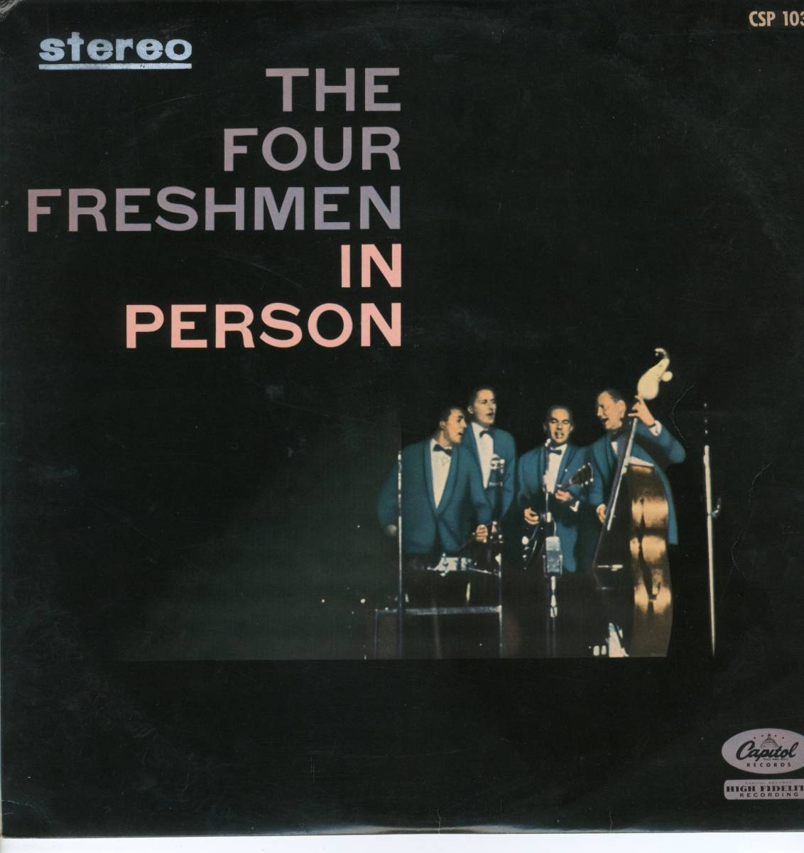 LP ペラジャケ 赤盤　フォア・フレッシュメン・オン・ステージ　THE FOUR FRESHMEN IN PERSON【Y-574】_画像1