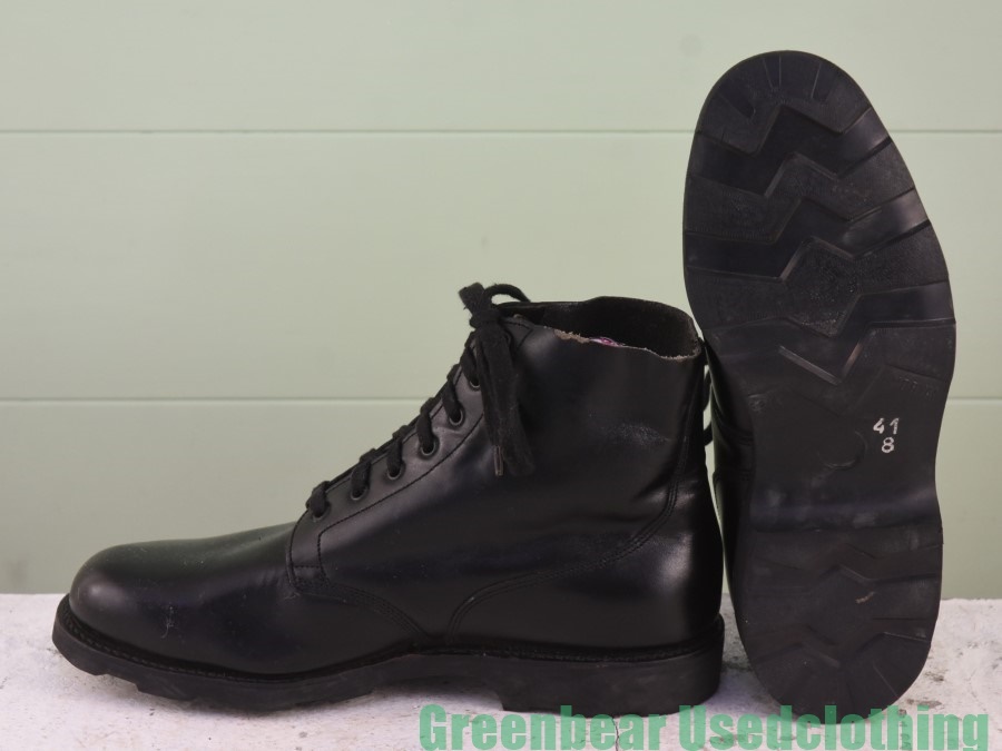 Y436* Vintage армия ботинки хороший тест чёрный черный мужской 41 25.5cm