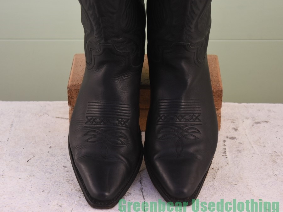 X633◆スペイン製【Sendra】ウエスタンブーツ 良い味 黒 ブラック メンズ 44 27cm _画像5