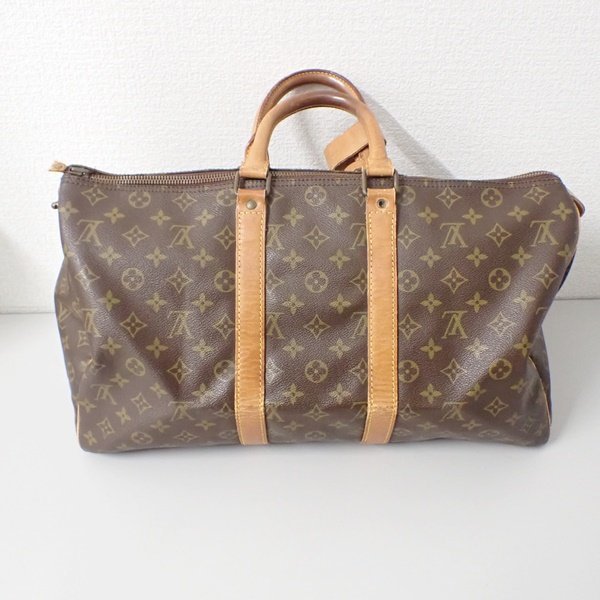 ●中古●LOUIS VUITTON ルイヴィトン ボストンバッグ キーポル45 モノグラム ネームタグ付き メンズ レディース_画像2