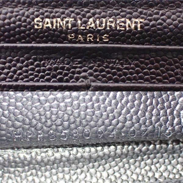 ●中古●イブサンローラン Yves Saint Laurent ラウンドジップ 長財布 黒 キャビアスキン YSL ※ベタあり_画像10