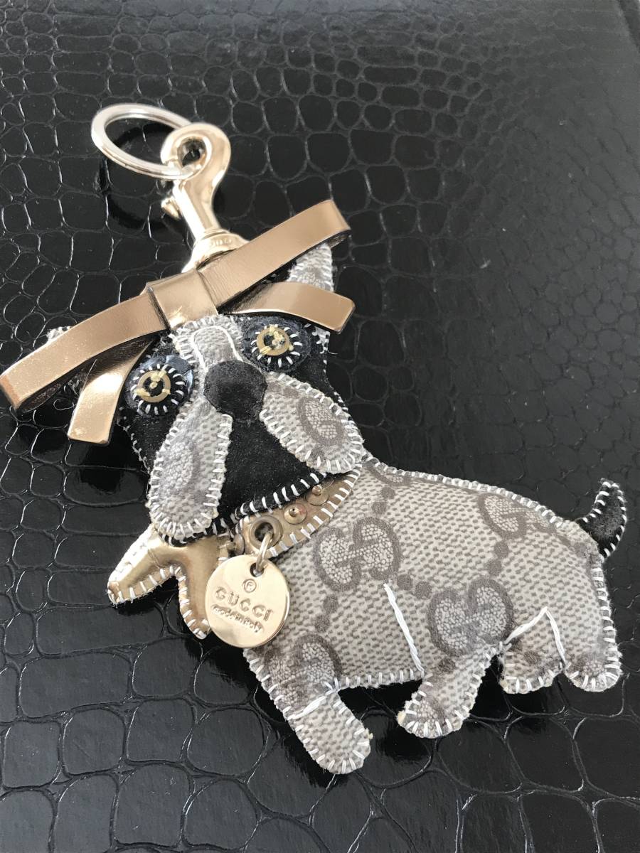 ★ GUCCI グッチ グッチョリ フレンチブルドッグ レロイ 犬 チャーム キーリング キーホルダー　フレブル　希少 レア ★ _画像1