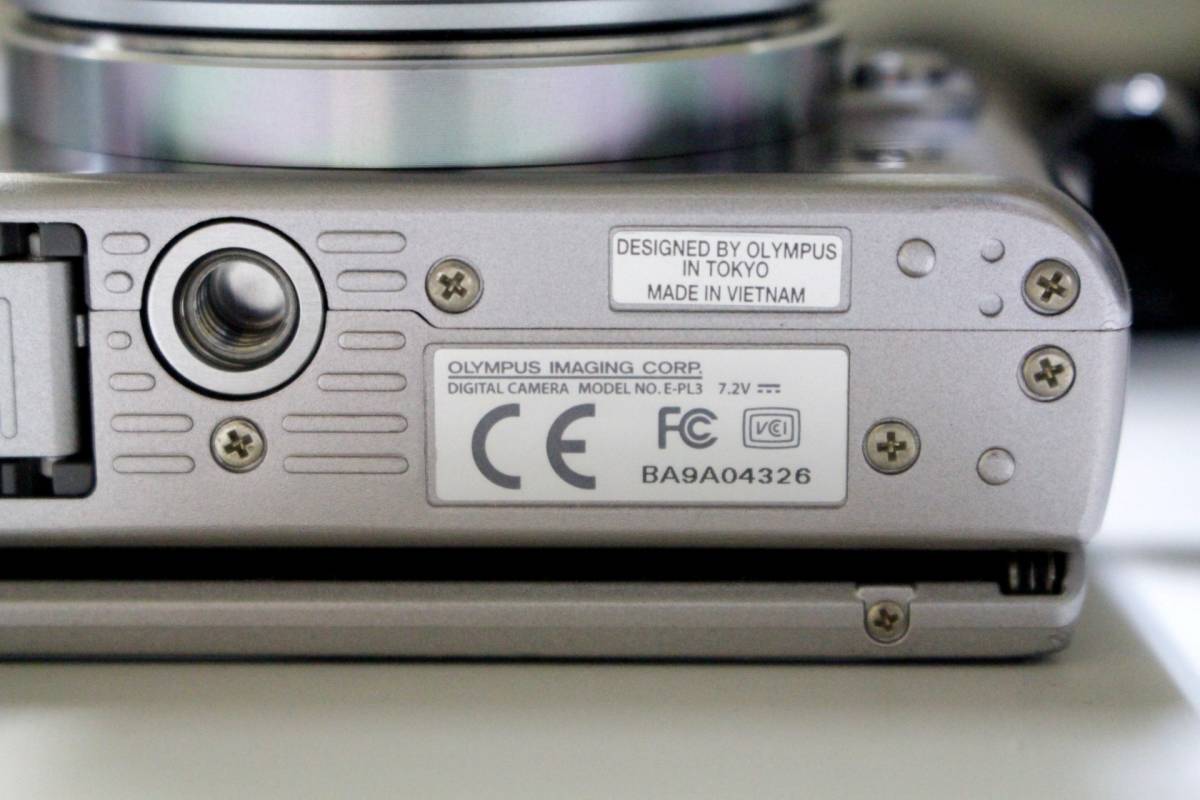 ⑫OLYMPUSオリンパスPEN Lite E-PL3ミラーレス一眼デジタル カメラM.ZUIKO DIGITAL40-150mm1:4-5.6R ED MSCシルバー系キャップ バッテリー_画像10