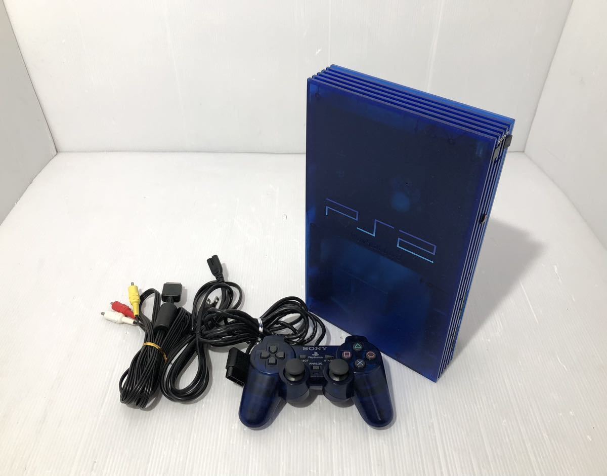 SONY PS2 本体 SCPH-37000 オーシャンブルー 一式 動作確認済み