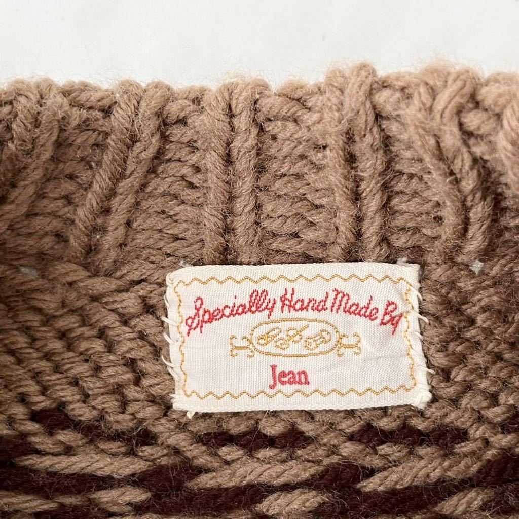 60s ハンドニット ノルディック柄 セーター （ ビンテージ 60年代 ウール WOOL ローゲージ カウチン 雪柄 50s hand Knit 40s 30s vintage_画像9