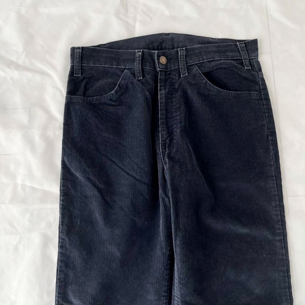 80s LEVIS 519 コーデュロイパンツ USA製 W32 紺 SCOVILLジッパー （ ビンテージ 80年代 リーバイス オリジナル コーズ 501 517 70s 90s 66_画像2