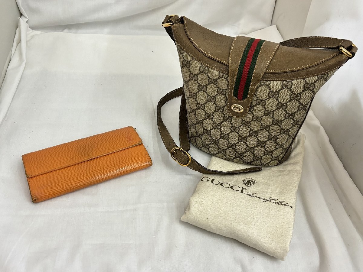 ●【GUCCI グッチ ショルダーバッグ ハンドバッグ シェリーライン 904 02 081 オールドグッチ ヴィンテージバッグ おまけ付き】SF-12577_画像1