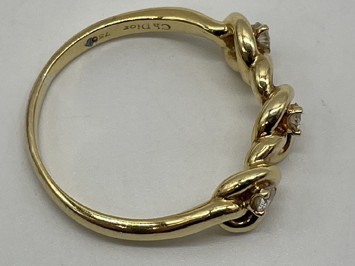 - редкий редкость [ Christian Dior Christian Dior кольцо кольцо 750 diamond 3P 0.16 Gold золотой цвет масса примерно 5.3g с коробкой ]HM469