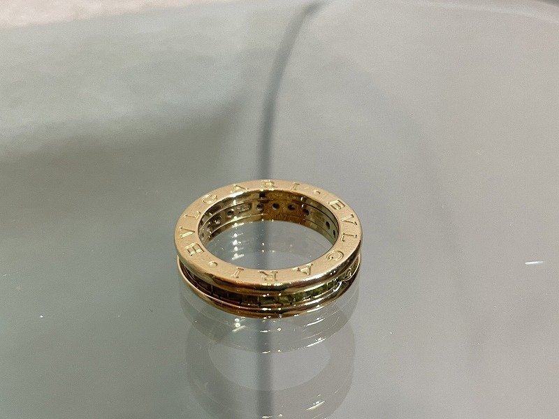 ★仕上磨済【ブルガリ BVLGARI ビーゼロワン リング ペリドット サイズ48 750 18金 K18 8～9号 7.36g イエローゴールド 元箱】NA00369