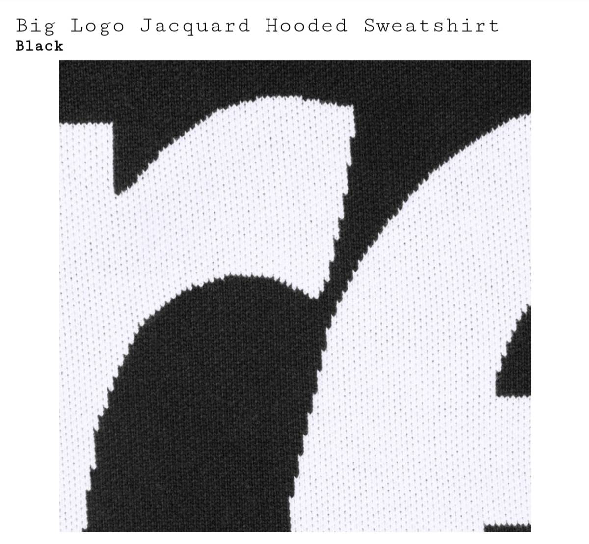23F/W Supreme Big Logo Jacquard Hooded Sweatshirt (M・Black) 国内オンライン購入 新品・未開封 シュプリーム ジャガード ボックス ロゴ_画像3