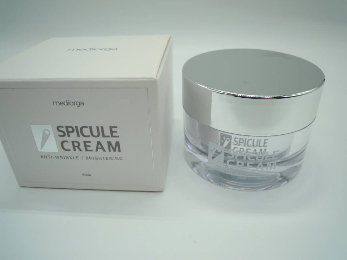 韓国コスメ mediorga SPICULE CREAM ANTI-WRINKLE BRIGHTENING 50ml 箱付き ほぼ未使用に近い 使用期限2025年5月22日の画像1