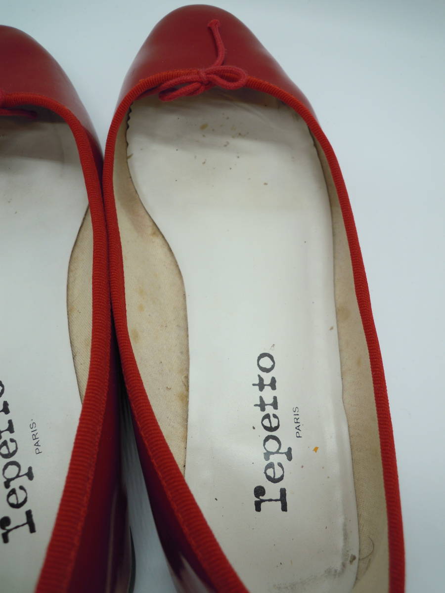 レペット　 repetto 赤　箱付き　パンプス　レッド　使用感あり　サイズ３９ハーフ　_画像4