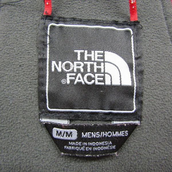 THE NORTH FACE サイズ M グリッド フリース ジャケット フルジップ ナイロン レッド グレー ノースフェイス 古着 ビンテージ 3JA0605_画像3