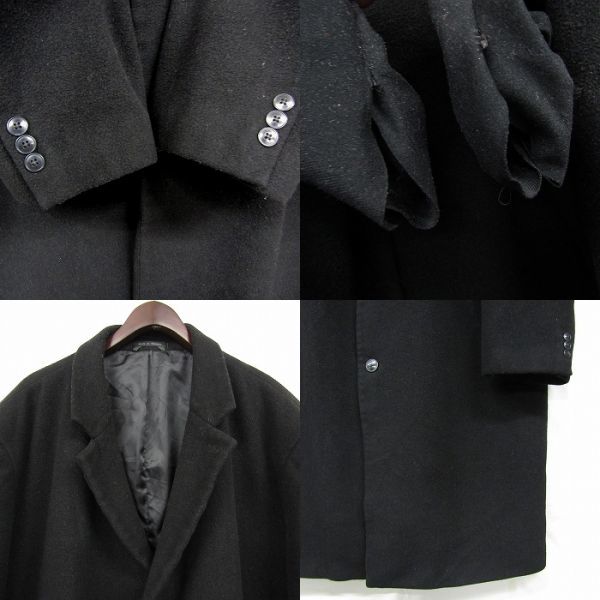 ビッグ サイズ 52L Lauren Ralph Lauren ウール コート ブラック ラルフローレン 古着 ビンテージ 3JA1404の画像5