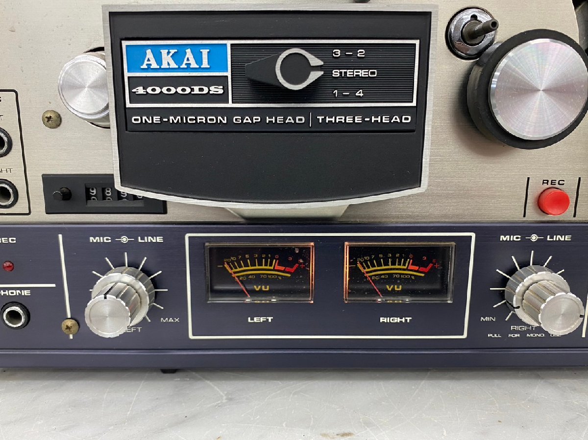 □t1935　現状品★AKAI　アカイ　4000DS　オープンリールデッキ　ダストカバー付き_画像4