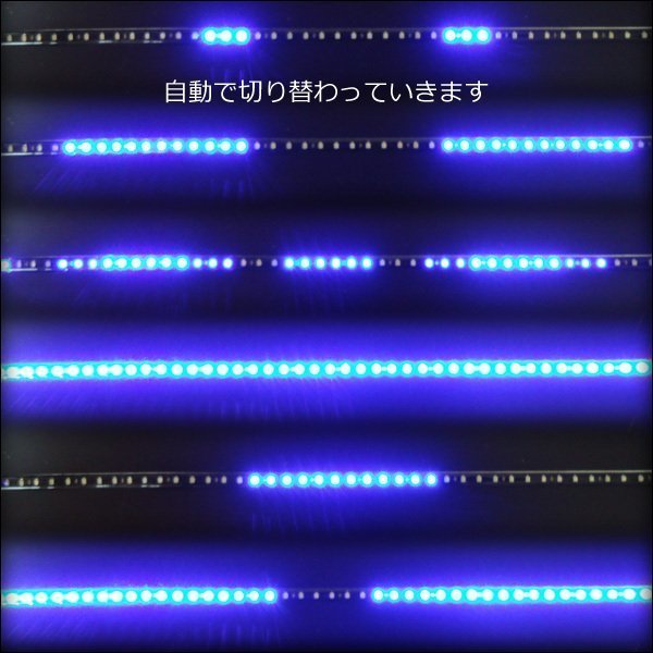 送料無料 LED 流れる テープライト ブルー 青 60cm 12V ナイトライダー風 おまけスイッチ付 (83) メール便_画像5