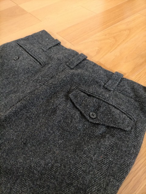 状態良好 80s USA製 ビンテージ Woolrich ウールリッチ ツイード ウールスラックス W32 チャコールグレー ★US古着オールドアウトドア _画像4