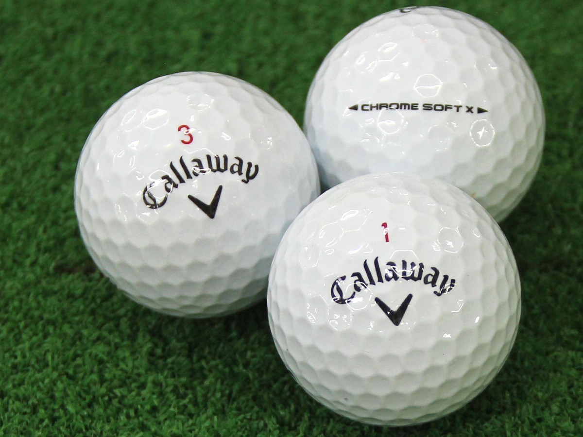 ABランク キャロウェイ Callaway CHROME SOFT X ホワイト 2018年モデル 20個 球手箱 ロストボール_画像1