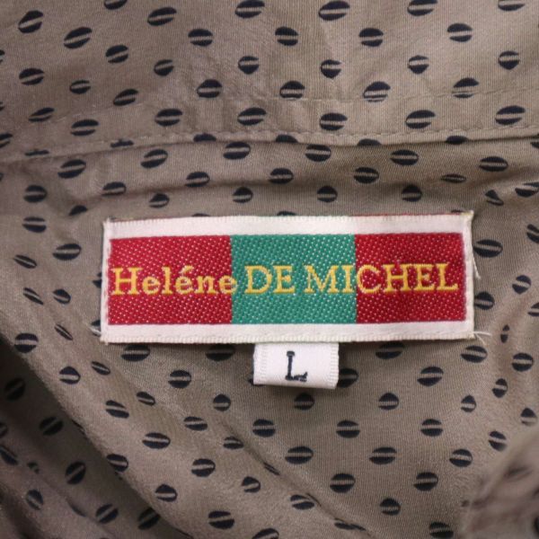 【新品 未使用】 Helene DE MICHEL ヘレンミッシェル 通年 シルク100%★ 長袖 総柄デザイン シャツ Sz.L　メンズ　I4T00085_1#C_画像7