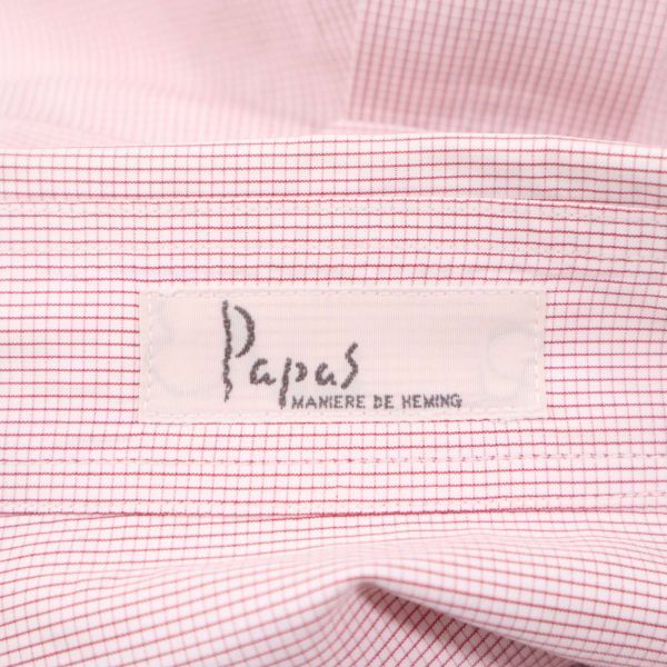 Papas パパス 通年 ゆったり★ 長袖 コットン チェック シャツ Sz.M　メンズ 日本製　I4T00223_1#C_画像5