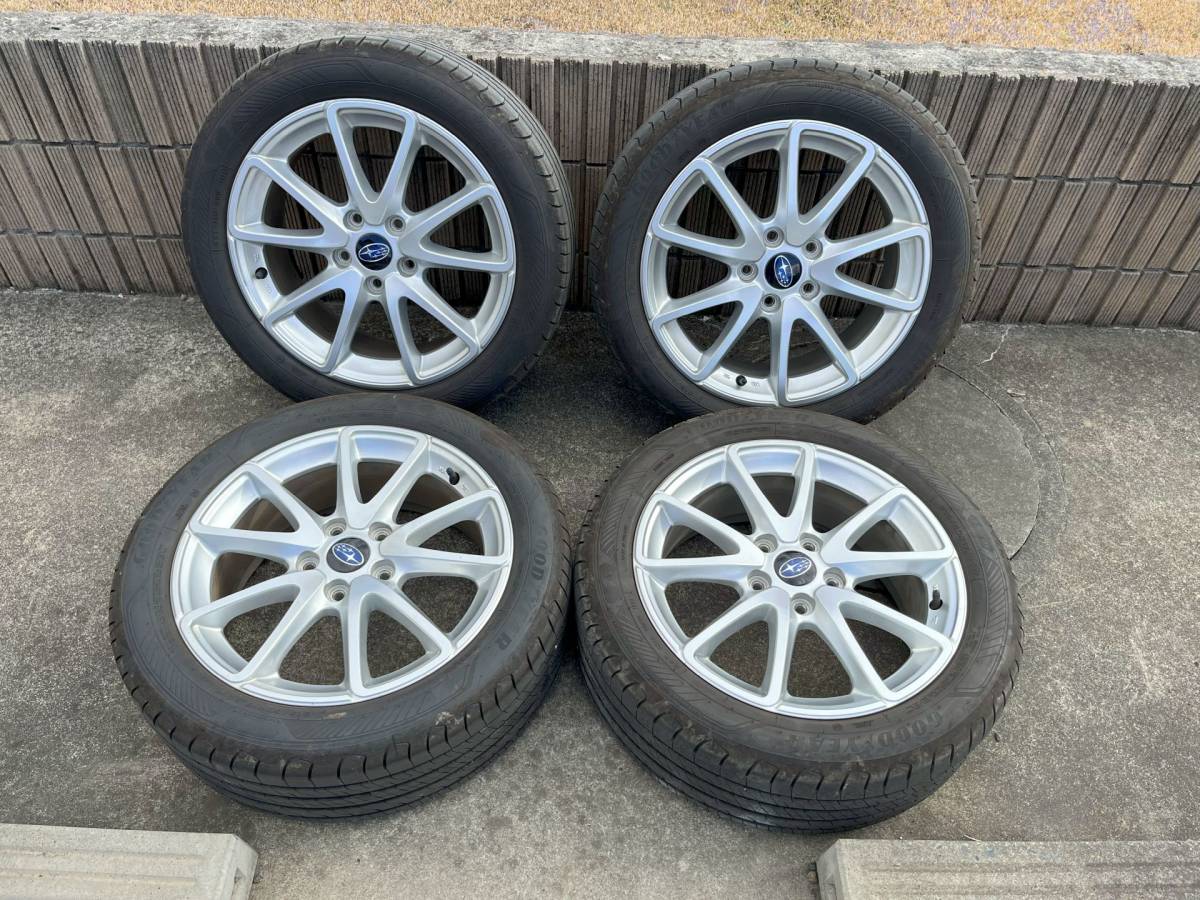 美品:純正OP-215/50R17 グッドイヤープレミアムタイヤ EfficientGrip Performance2 +スバル SUBARU 純正アルミホイール 114.3 5穴 17x7J_画像1