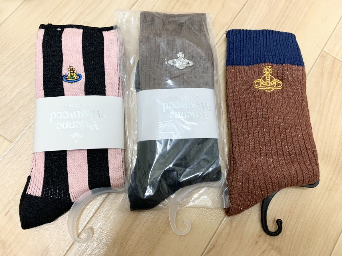 ヴィヴィアン ウエストウッド Vivienne Westwood 靴下 ソックス 3足 セット 未使用_画像1