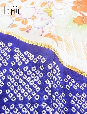 平和屋2■豪華振袖　駒刺繍　絞り　吉祥花文　金彩　逸品　op7883_画像9