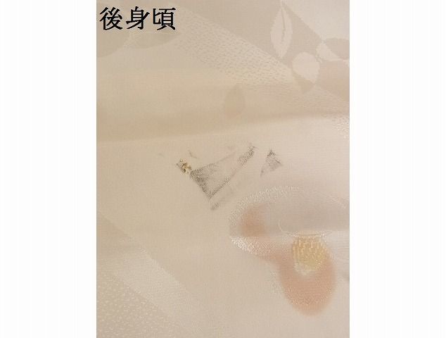 平和屋-こころ店■長襦袢　袷　地紋起こし　椿文　正絹　逸品　A-ja5281_画像5