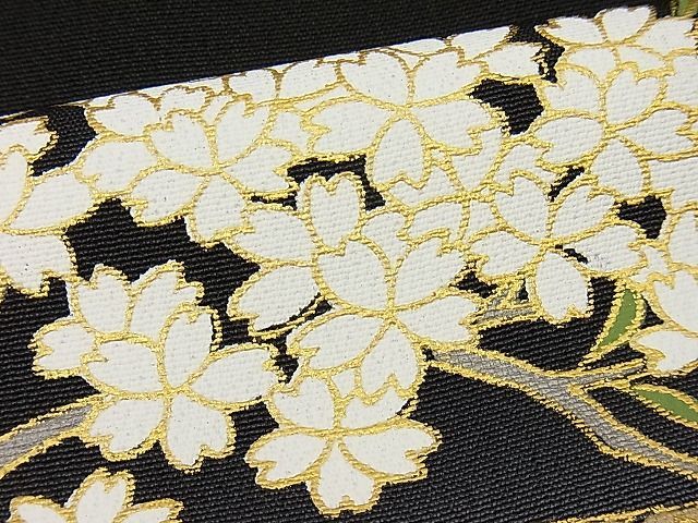 平和屋野田店■豪華黒留袖　駒刺繍　源氏物語松花文　暈し染め　金彩　逸品　n-ip2260_画像5