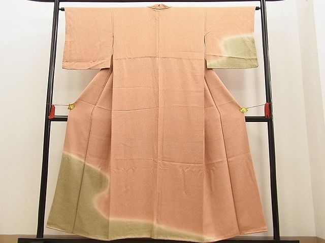 平和屋野田店■訪問着　鹿の子文様　暈し染め　金彩　逸品　n-ne2909_画像1