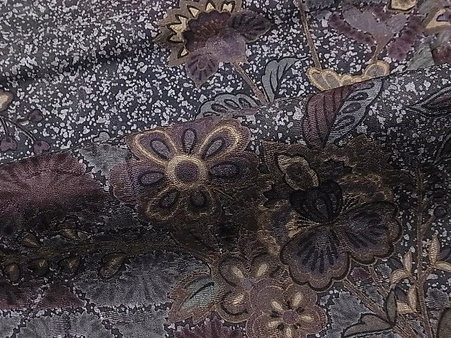 平和屋1■上質な小紋 更紗草花文 たたき染め 逸品 ua5975の画像4