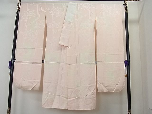 平和屋1■豪華振袖・長襦袢・袋帯セット　駒刺繍　尾長鳥牡丹松竹梅花文　暈し染め　黒地　金彩　逸品　1yc1854_画像7