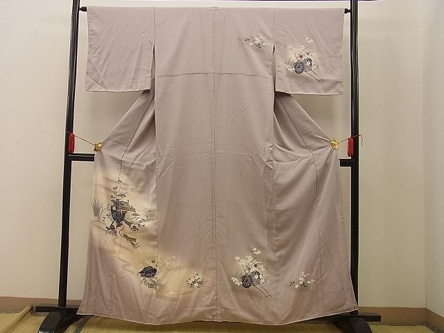 平和屋野田店■訪問着　流水風景松花文　暈し染め　金彩　逸品　n-xi0676_画像2