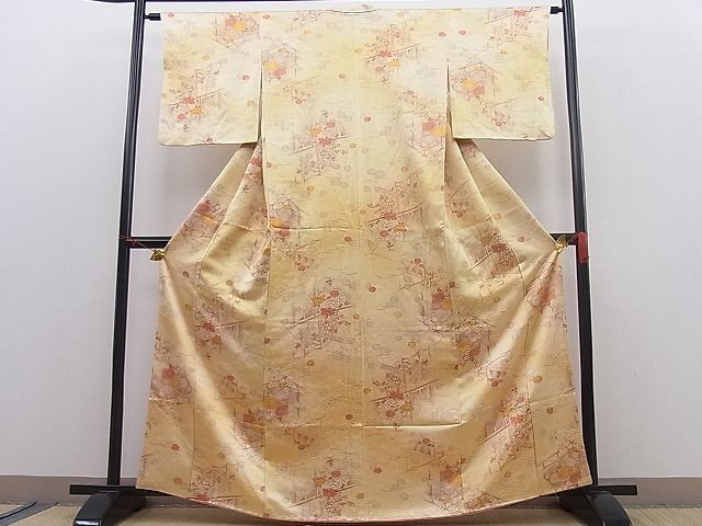 平和屋野田店■上質な小紋　手描き　吉祥菊花文　暈し染め　逸品　n-mz8451_画像2