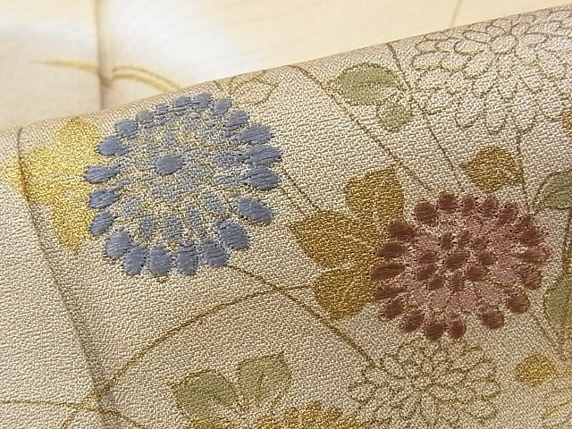 平和屋-こころ店■訪問着　刺繍　流水草花文　暈し染め　金彩　着丈158.5cm　裄丈62.5cm　正絹　逸品　B-zg8024_画像6