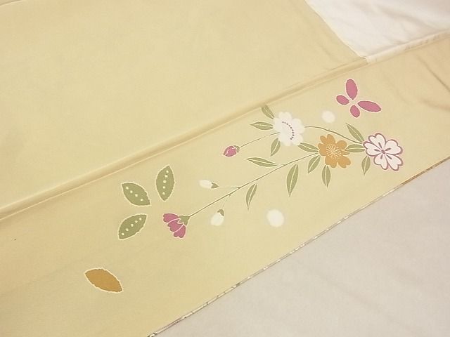 平和屋-こころ店■訪問着　駒刺繍　御所車花文　金銀彩　着丈169.5cm　裄丈68.5cm　正絹　逸品　A-ta7555_画像8