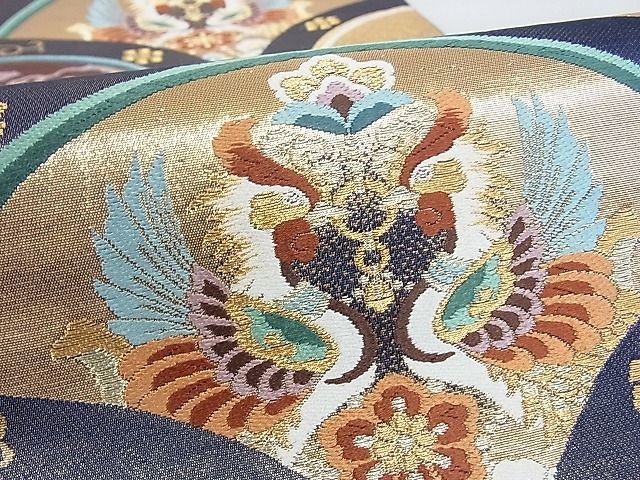 平和屋-こころ店■六通柄袋帯　都錦　鳳凰　龍　金糸　正絹　逸品　B-jd5211_画像3