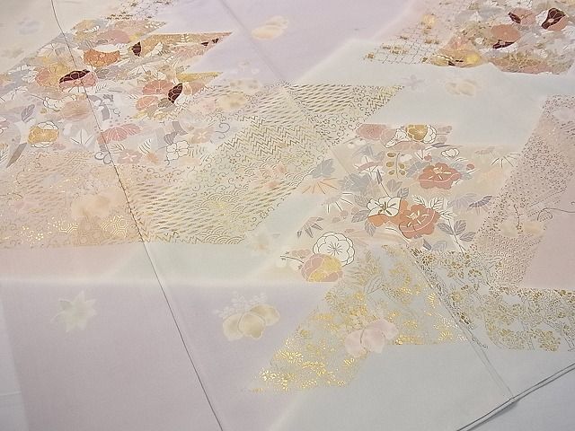 平和屋1■極上　創業460年・千總　訪問着　駒刺繍　菱吉祥花文　暈し染め　金彩　高島屋扱い　逸品　3s30262_画像4