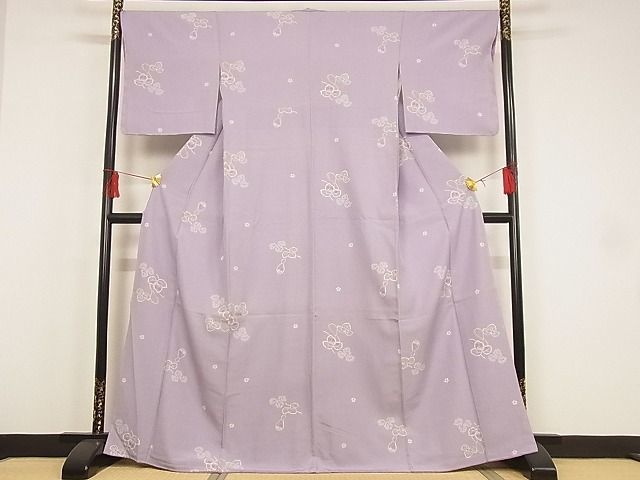 平和屋-こころ店■上質な小紋　瓢箪　花　着丈166cm　裄丈67cm　正絹　逸品　未使用　A-ck7139_画像1